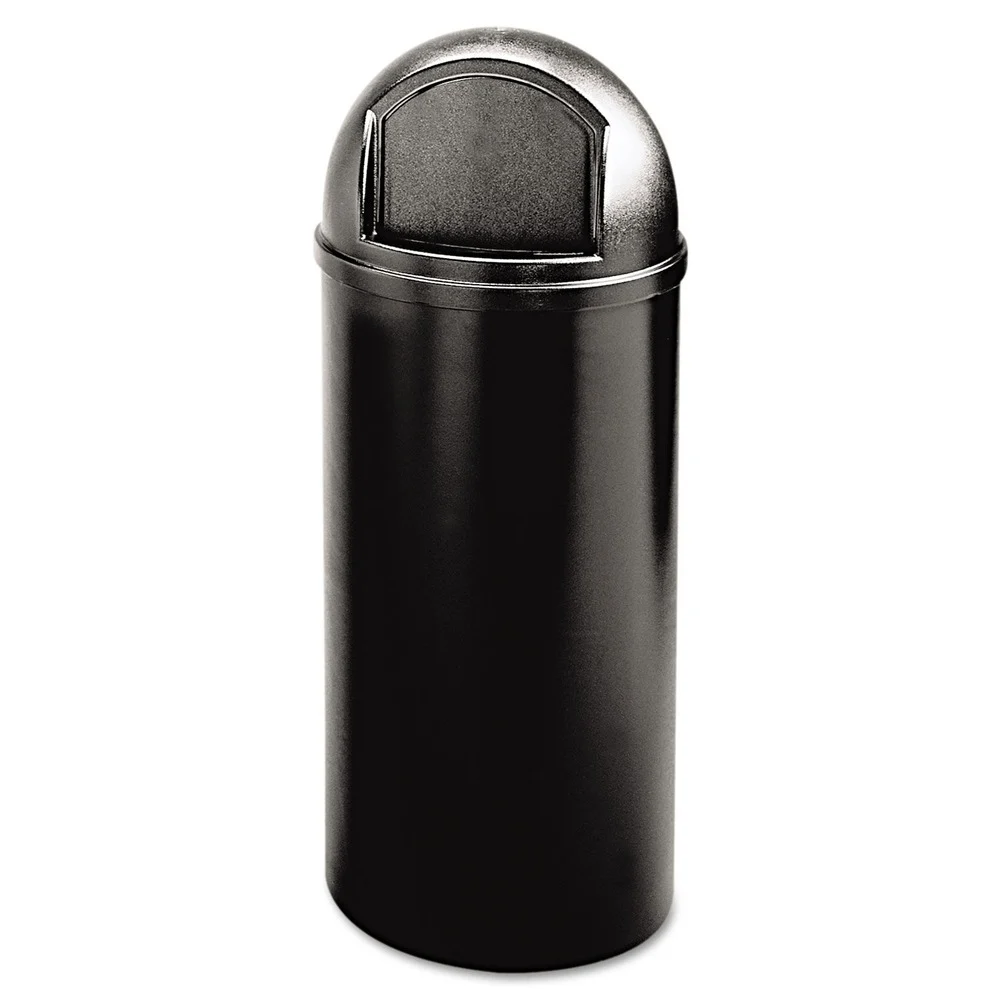 Rubbermaid Commercial Marshal 15 Gallon Plastic Round Classic Container - Black