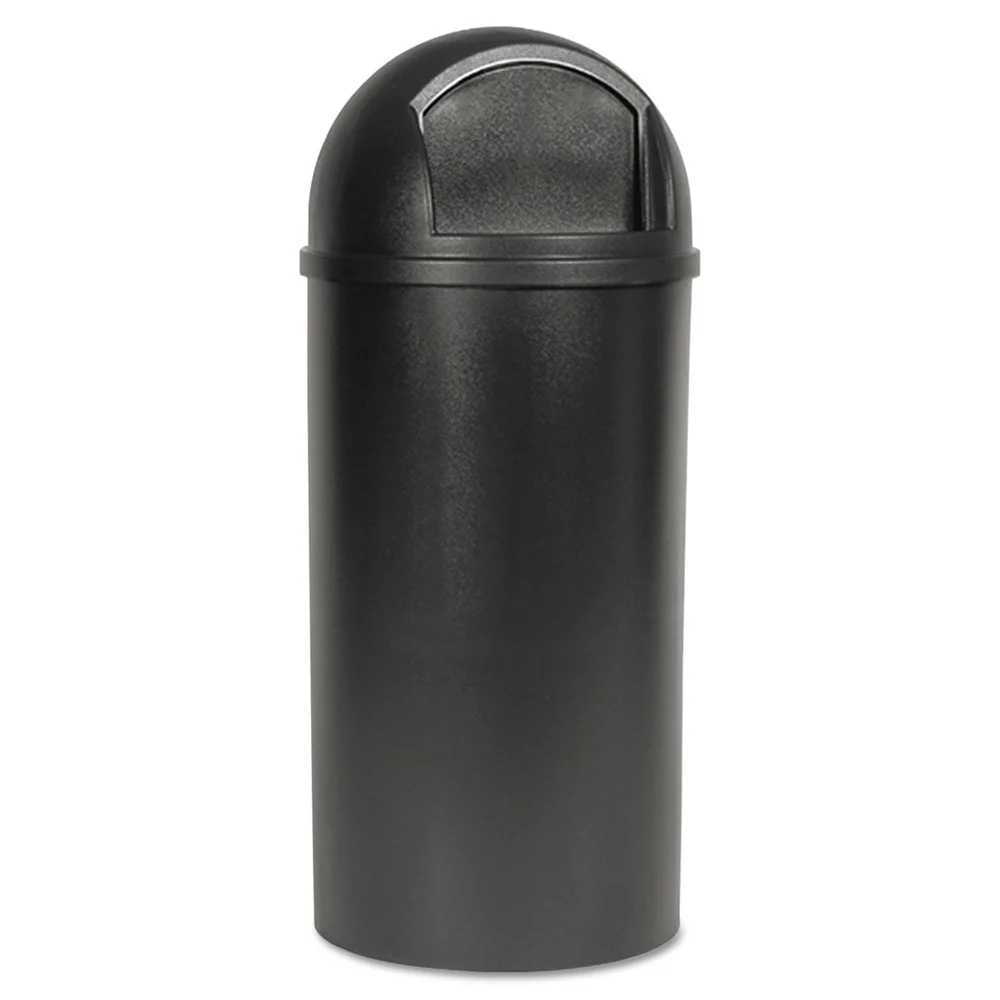 Rubbermaid Commercial Marshal 15-Gallon Plastic Round Classic Container - Brown