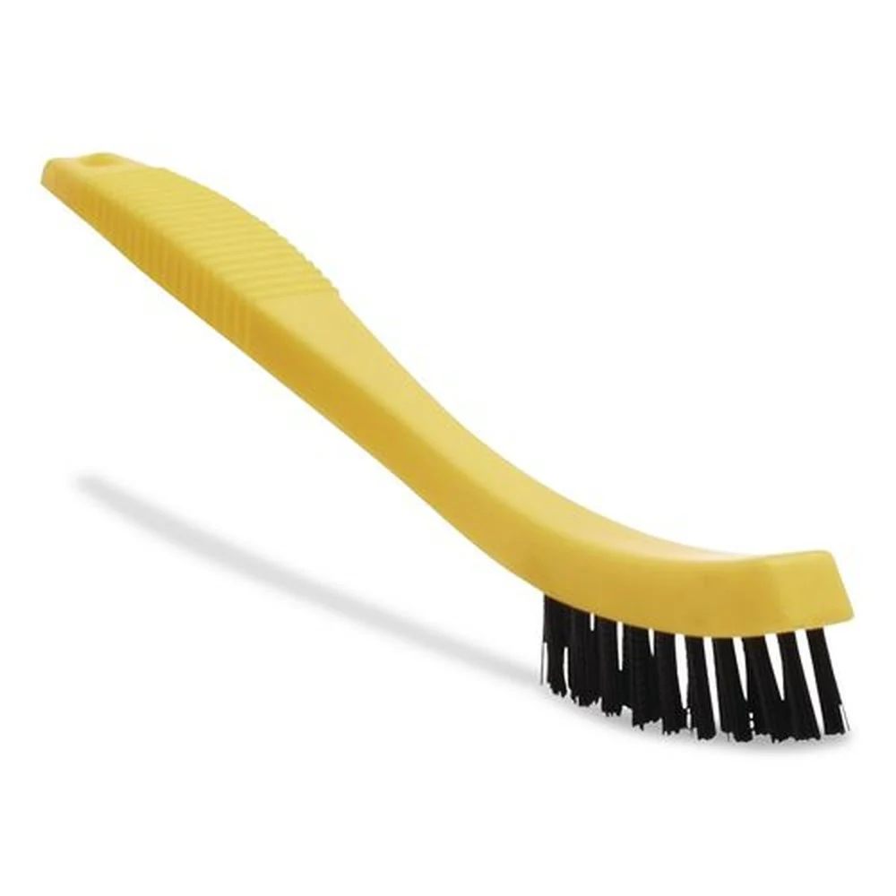 Rubbermaid Commercial 2.5 in. Brush 8.5 in. Handle Synthetic-Fill Tile and Grout Brush - Black/Yellow
