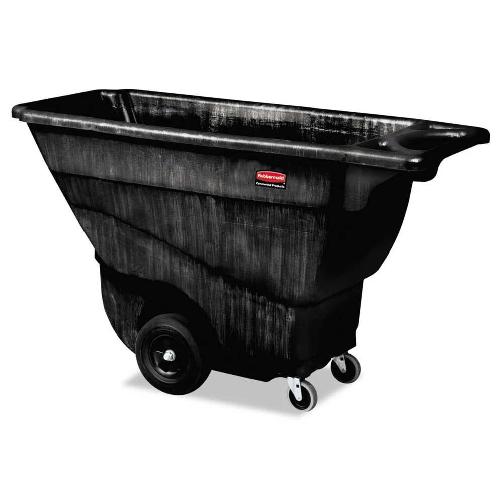 Rubbermaid Commercial 101-Gallon Structural Foam Tilt Truck with 850-lb. Capacity - Black