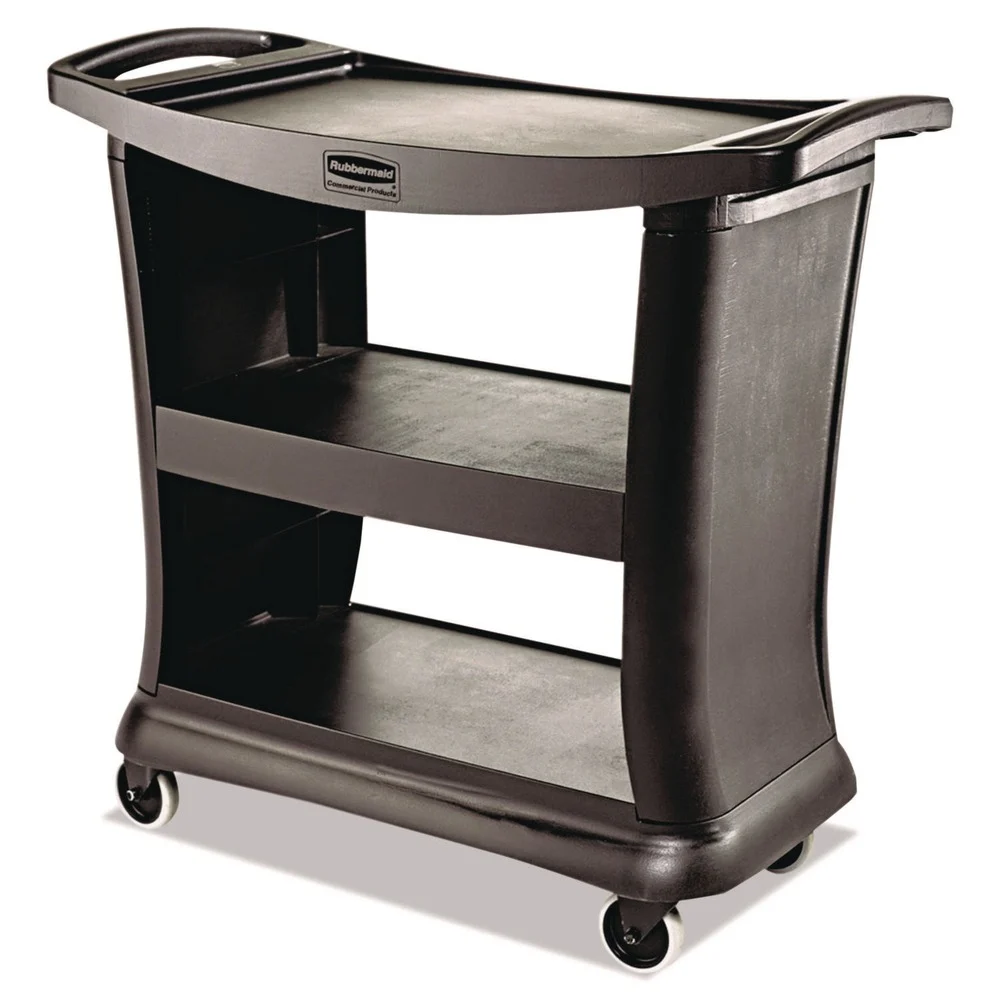 Rubbermaid Commercial Executive 3-Shelf Service Cart - Black