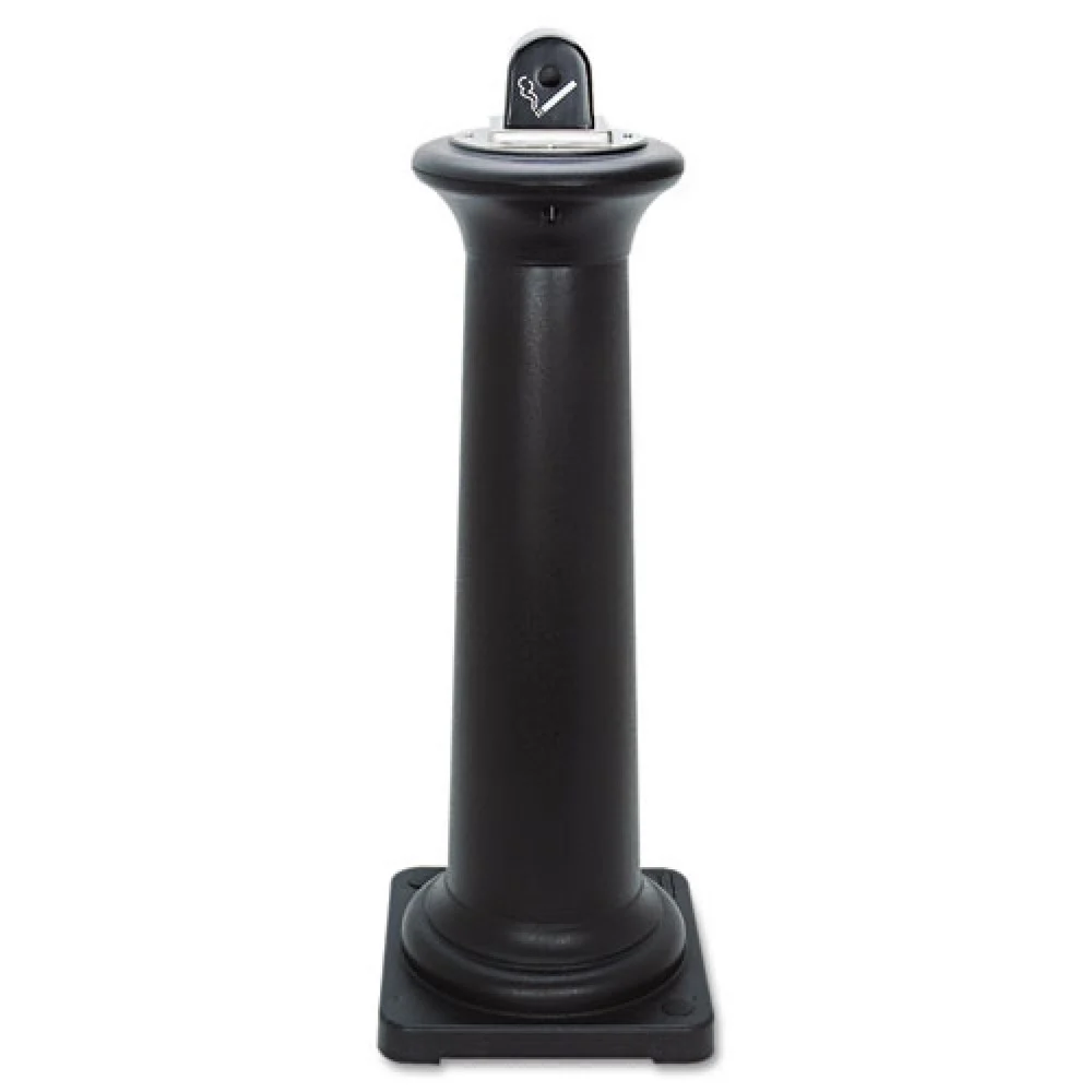 Rubbermaid Commercial GroundsKeeper Tuscan 13 in. x 13 in. x 38.38 in. Receptacle - Black