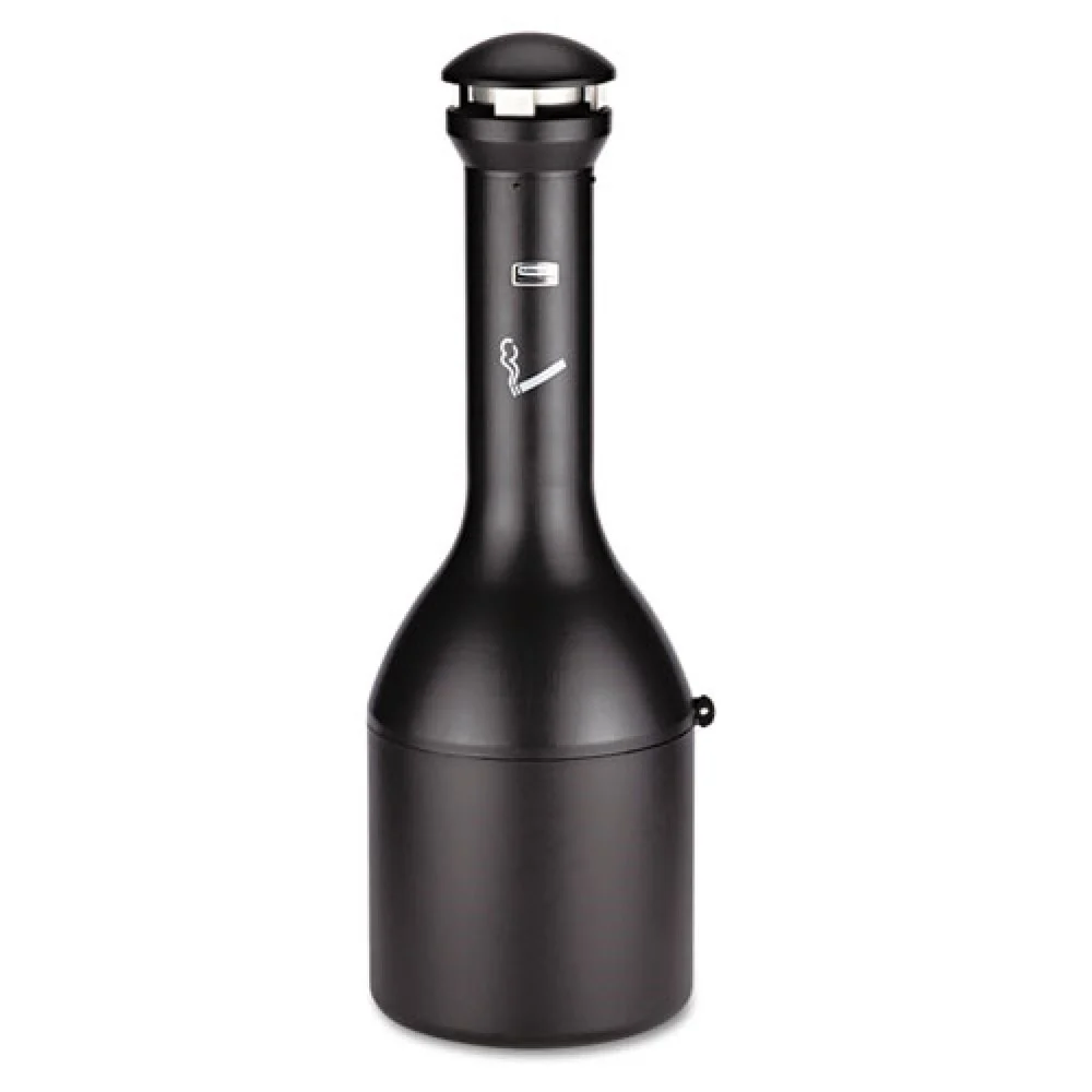 Rubbermaid Commercial 4.1 Gallon 39 in. High Infinity Traditional Smoking Receptacle - Black