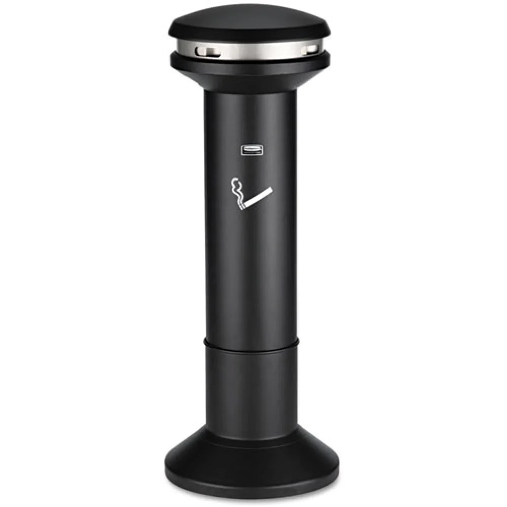 Rubbermaid Commercial 6.7 Gallon 41-1/2 in. High Infinity Ultra-High Capacity Smoking Receptacle - Black