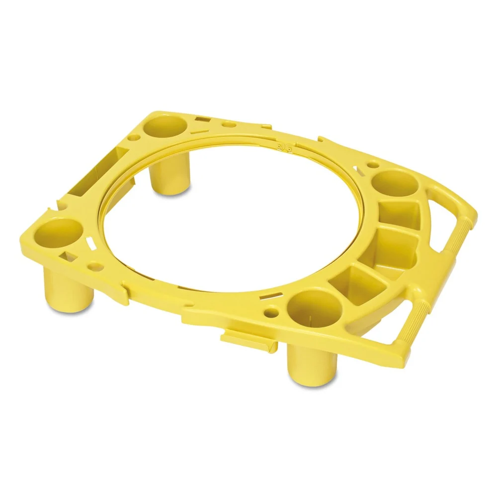 Rubbermaid Commercial 4-Compartment Standard Rim Caddy for Brute 32-1/2 in. Diameter Cans - Yellow