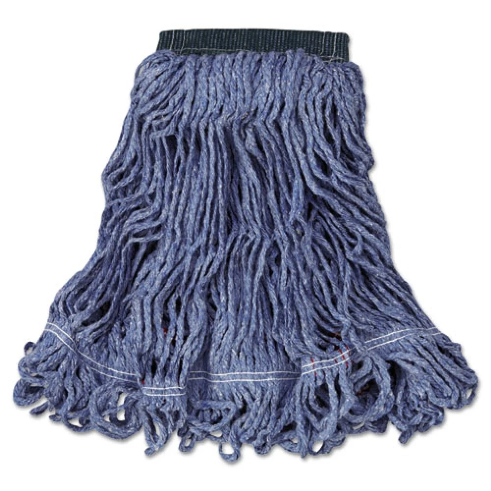 Rubbermaid Commercial Swinger Loop Medium Cotton/Synthetic Wet Mop Head - Blue (6/Carton)