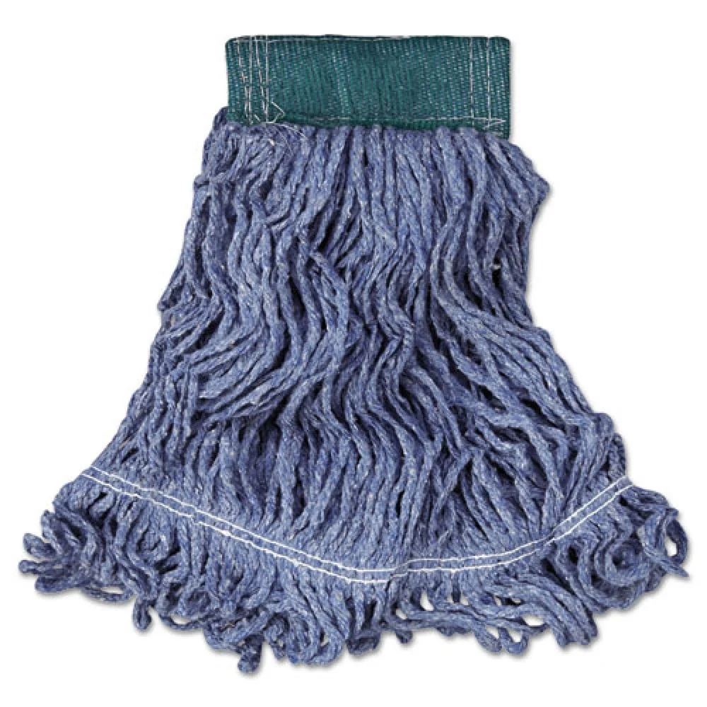 Rubbermaid Commercial Super Stitch Blend Cotton/Synthetic Mop Head - Medium, Blue (6/Carton)
