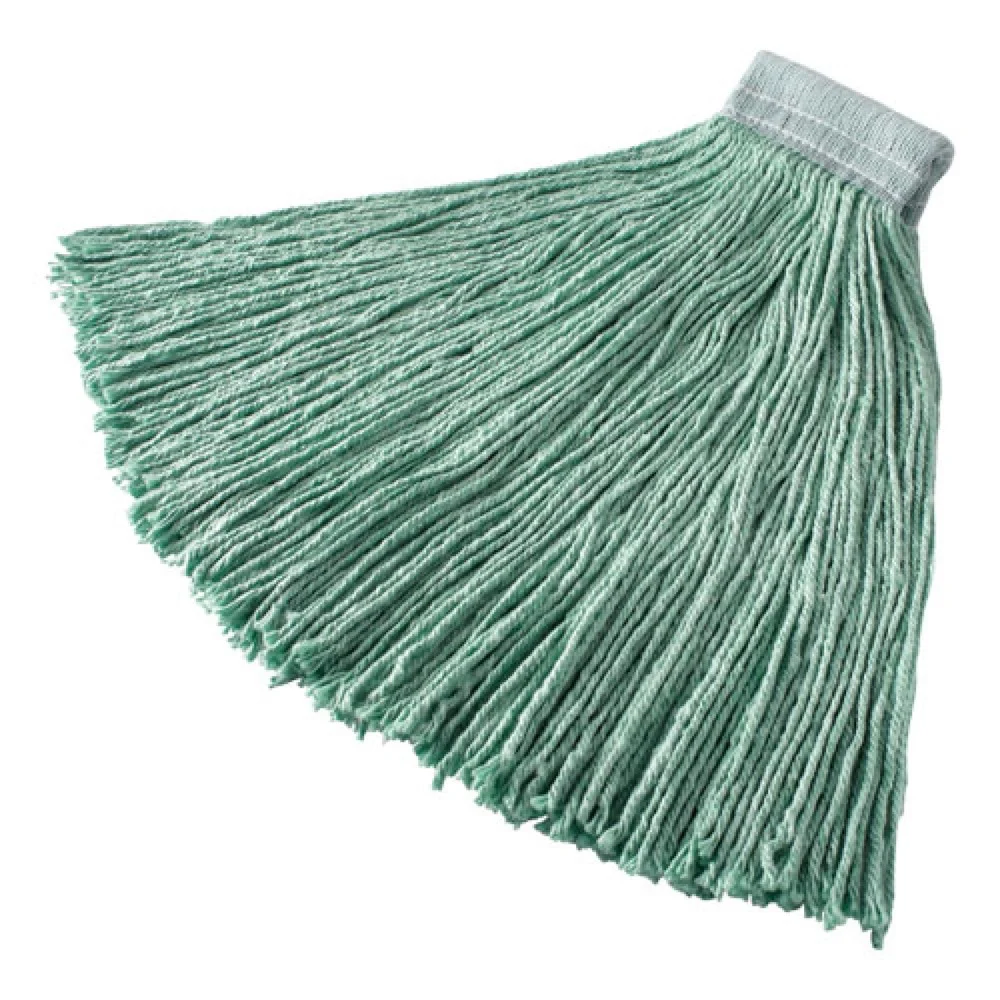 Rubbermaid Commercial 24 oz. Non-Launderable Cotton/Synthetic Cut-End Wet Mop Heads - Green