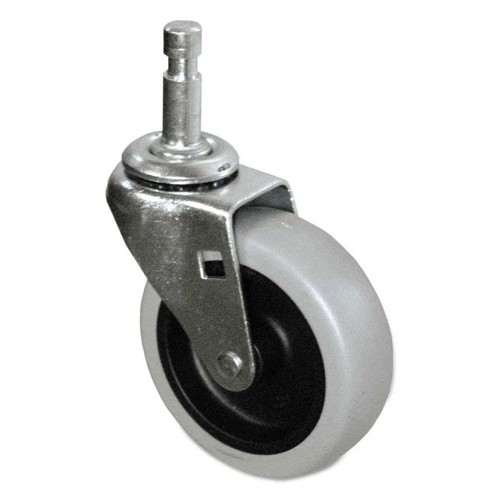 Rubbermaid Commercial 3 in. Wheel Grip Ring Type C Stem Mop Bucket/Wringer Replacement Caster - Black/Gray/Silver