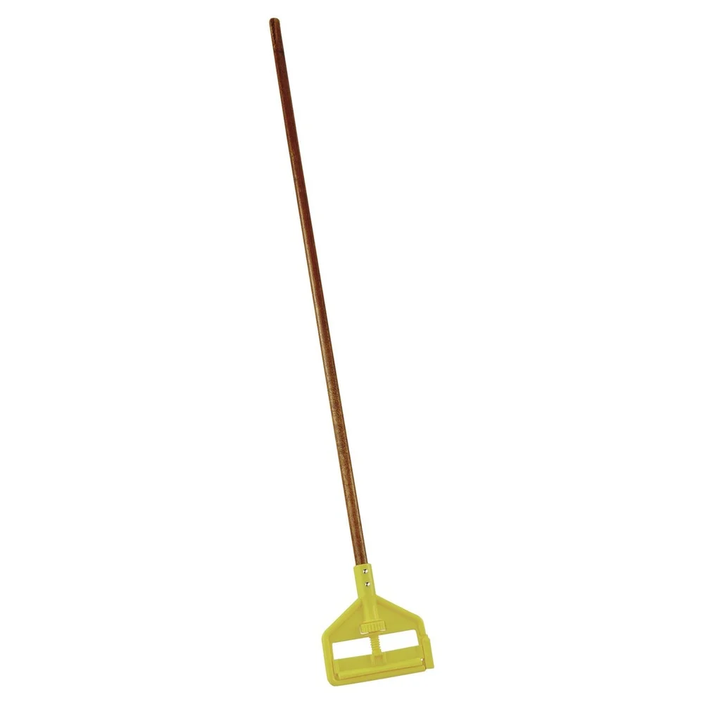 Rubbermaid Commercial 54 in. Invader Wood Side-Gate Wet-Mop Handle - Natural/Yellow