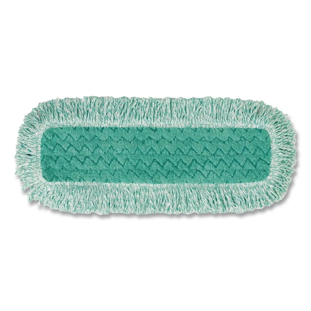 Rubbermaid Commercial 18 in. Microfiber Dust Pad with Fringe - Green (6/Carton)