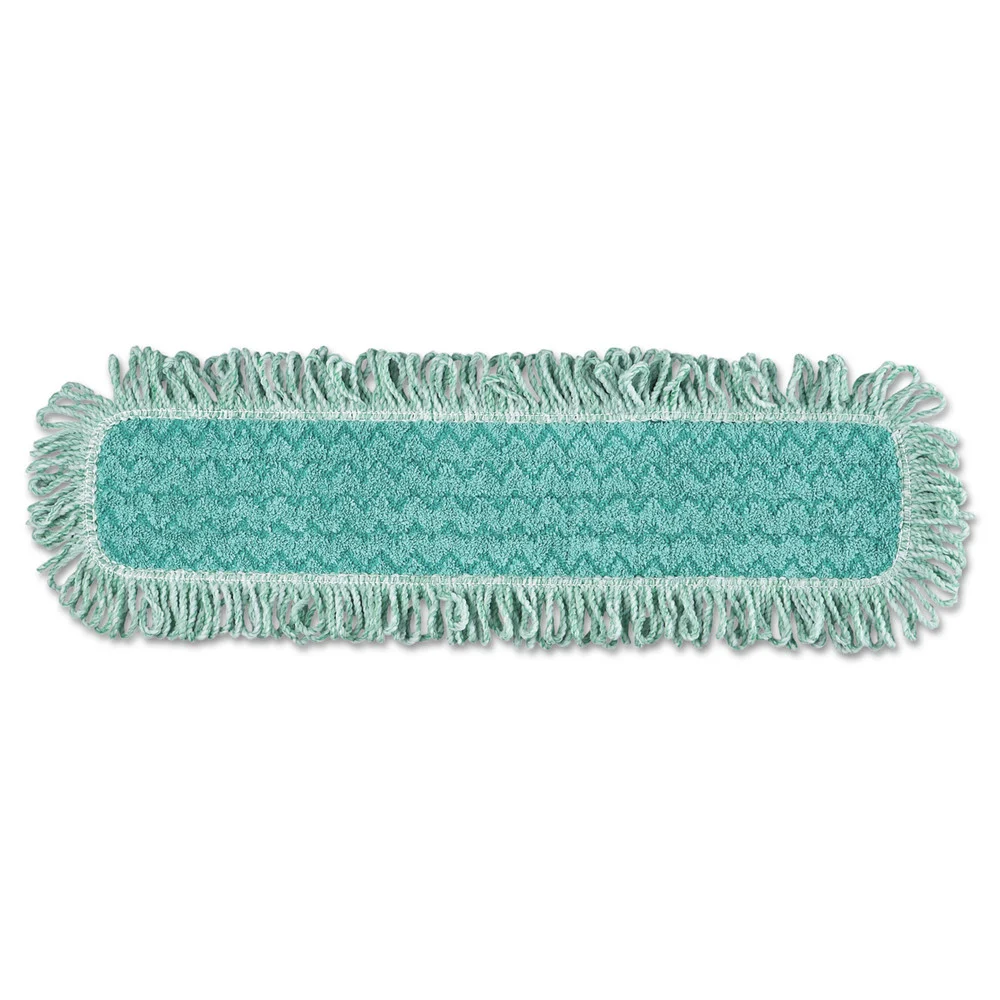 Rubbermaid Commercial HYGEN 24w x 9d HYGEN Microfiber Fringed Dust Mop Pad - Green
