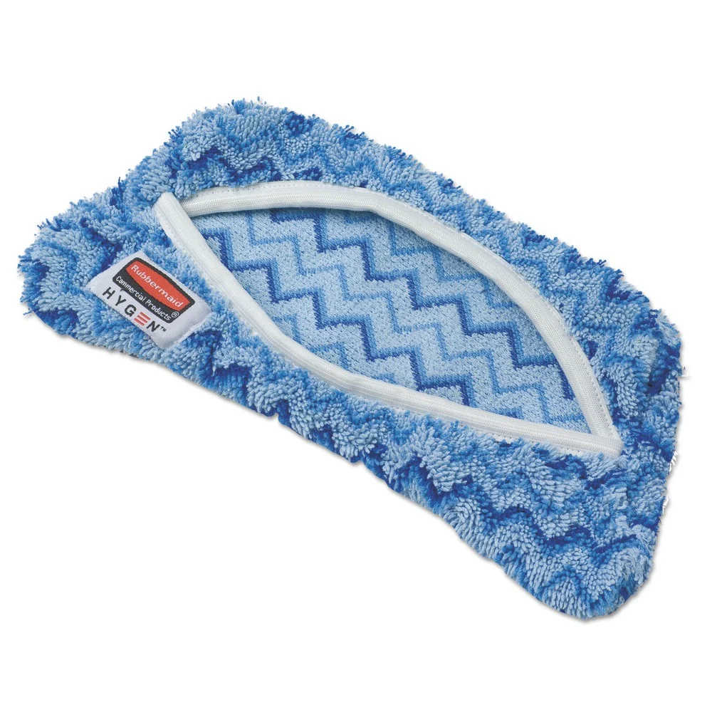 Rubbermaid Commercial HYGEN 8 in. x 8 in. HYGEN Flexi Frame Microfiber Damp Mop Covers - Blue