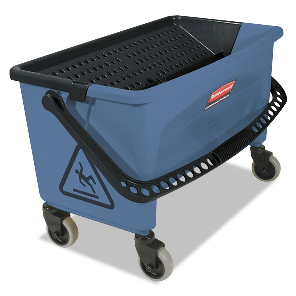 Rubbermaid Commercial 3 gal. Microfiber Finish Bucket with Lid - Blue