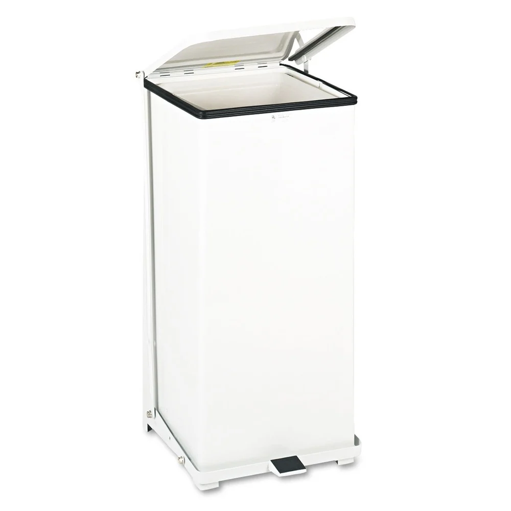 Rubbermaid Commercial 13 gal. Defenders Heavy-Duty Steel Step Can - White