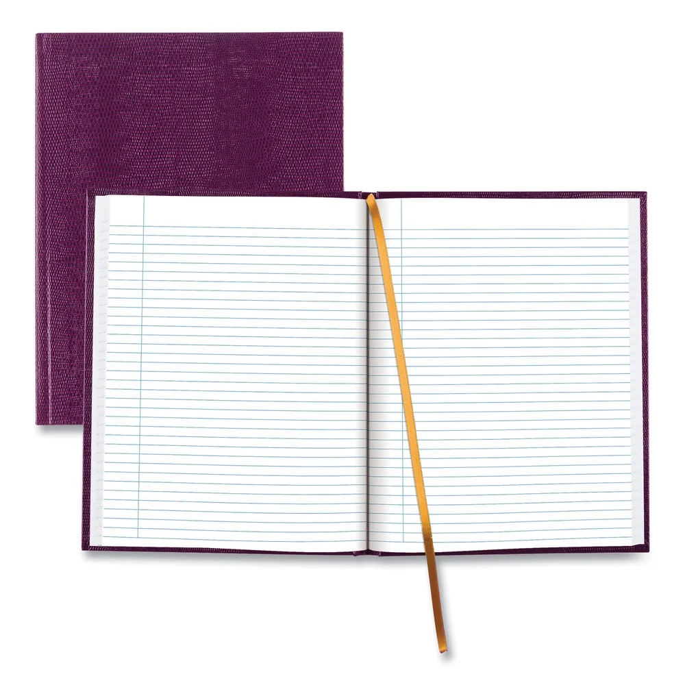 Blueline 10.75 in. x 8.5 in. Sheets Medium/College Rule 1-Subject Executive Notebook with Ribbon Bookmark - Grape Cover