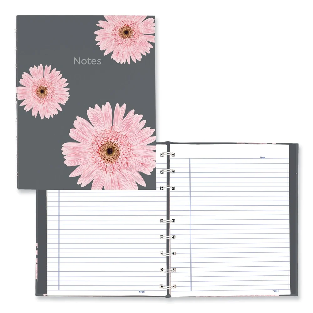 Blueline NotePro 9.25 in. x 7.25 in. Sheets Medium/College Rule 1-Subject Notebook - Pink/Gray Cover