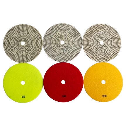 Diamond Vantage 7" x 5/8 inch, White Resin Pad (Yellow), 200 Grit