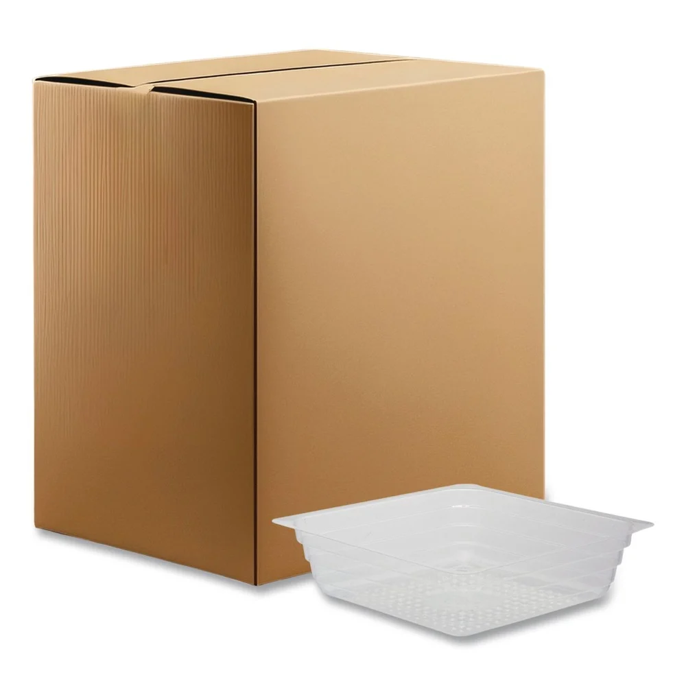 Reynolds Wrap R4296 4 oz. cap. 3.5 in. x 3.5 in. x 1 in. Shallow Reflections Portion Plastic Trays - Clear (2500/Carton)