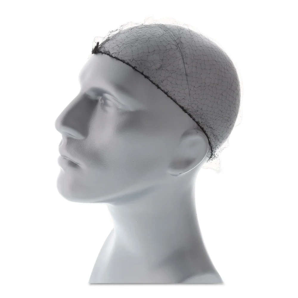 AmerCareRoyal 28 in. Lightweight Latex-Free Nylon Hairnets - Black (2880/Carton)