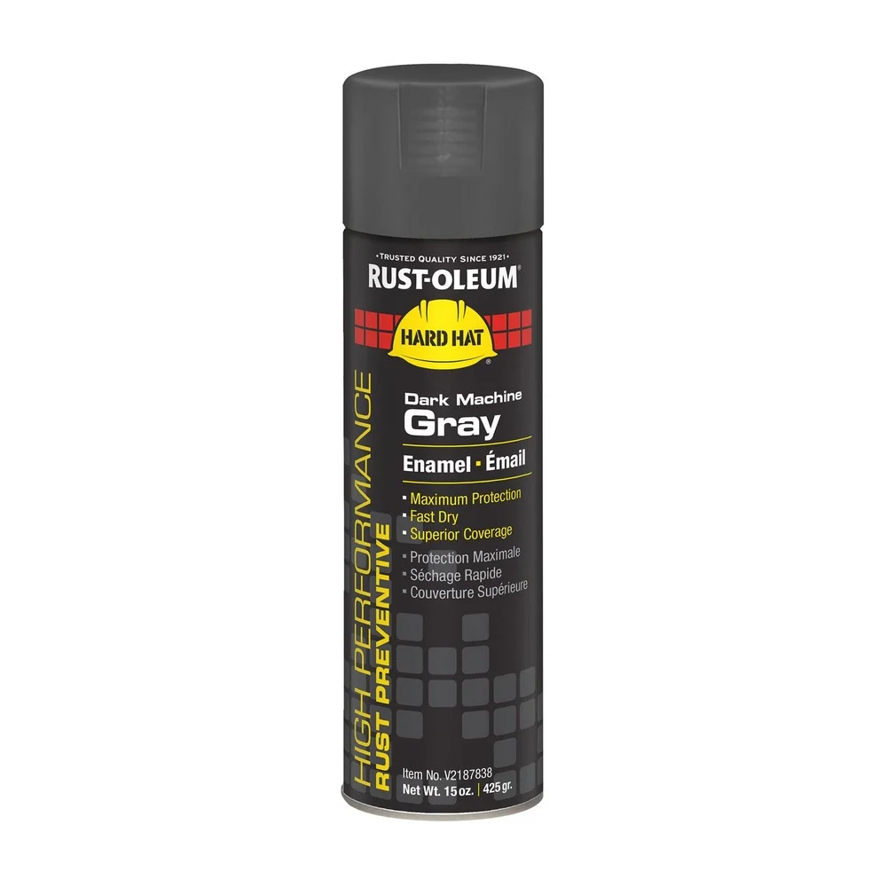 Rust-Oleum Hard Hat 15 oz High Performance V2100 System Rust Preventive Enamel Spray Paint - Gloss Dark Machine Gray (6/Carton)