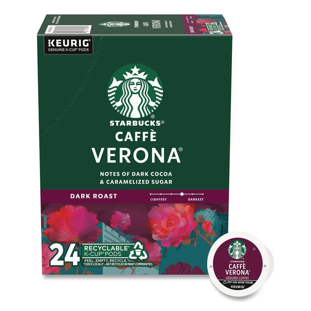 Starbucks 12434951 Coffee K-Cups Pack - Caffe Verona (24/Box)