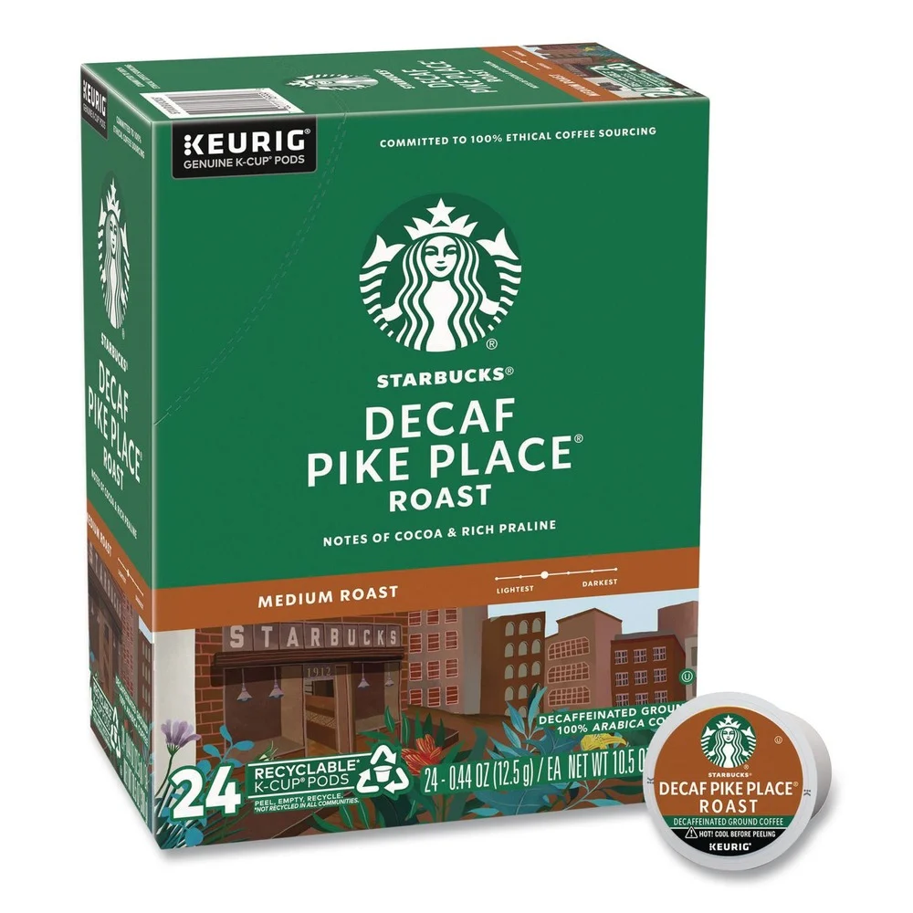 Starbucks 12434952 Coffee K-Cups Pack - Pike Place Decaf (24/Box)