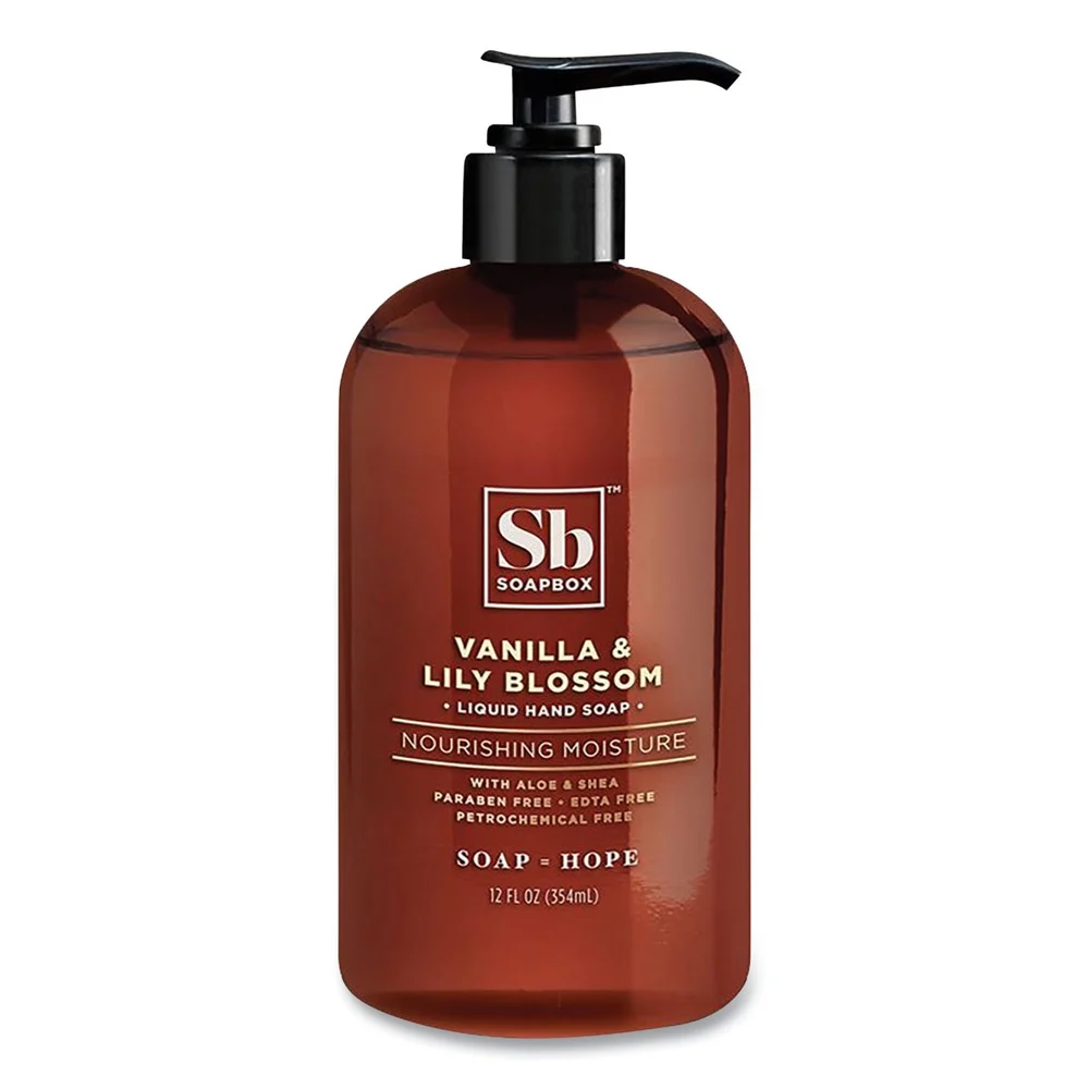 Soapbox 12 oz Hand Soap - Vanilla and Lily Blossom Scent (3/Box)