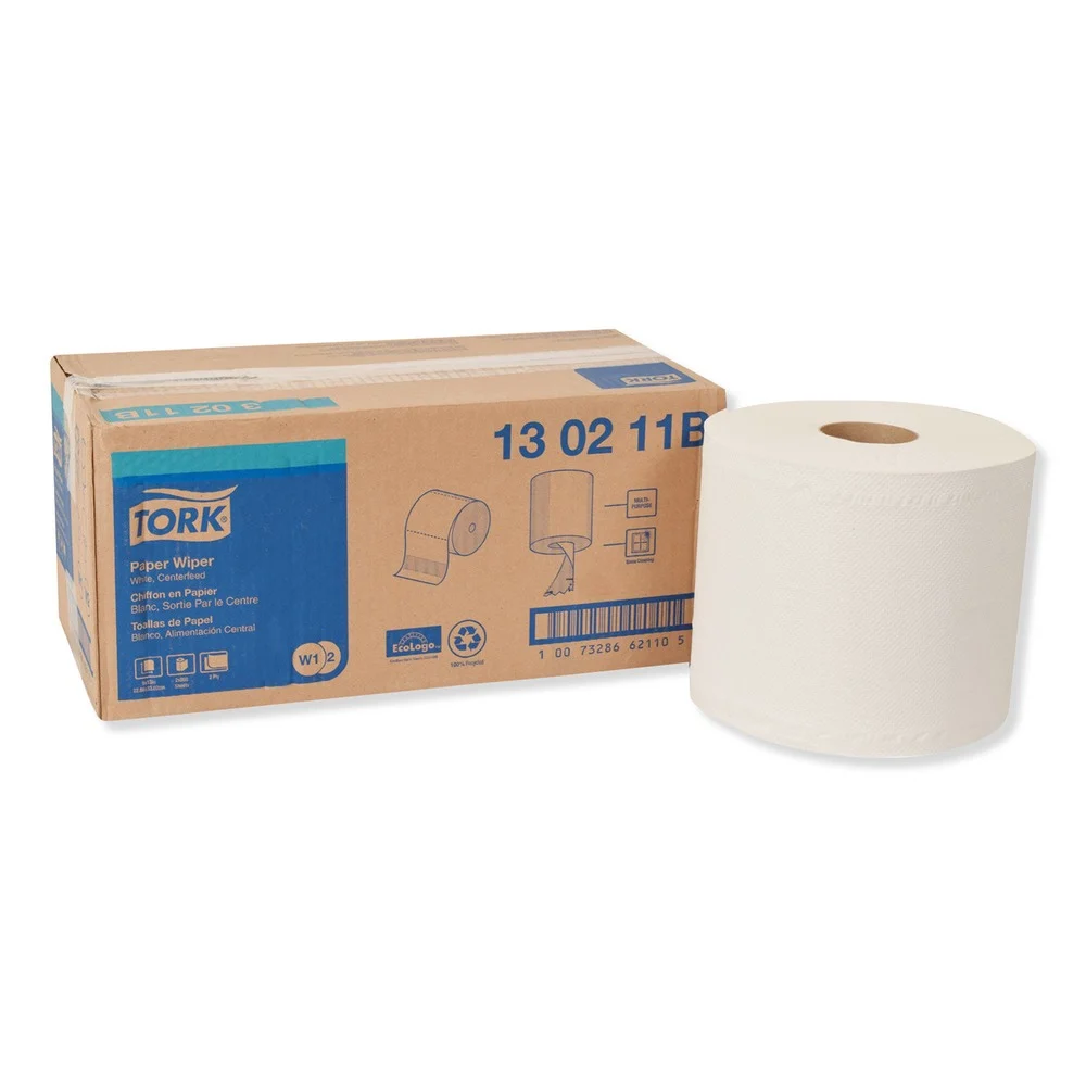 Tork 2-Ply 9 in. x 13 in. Centerfeed Paper Wiper - White (2/Carton)