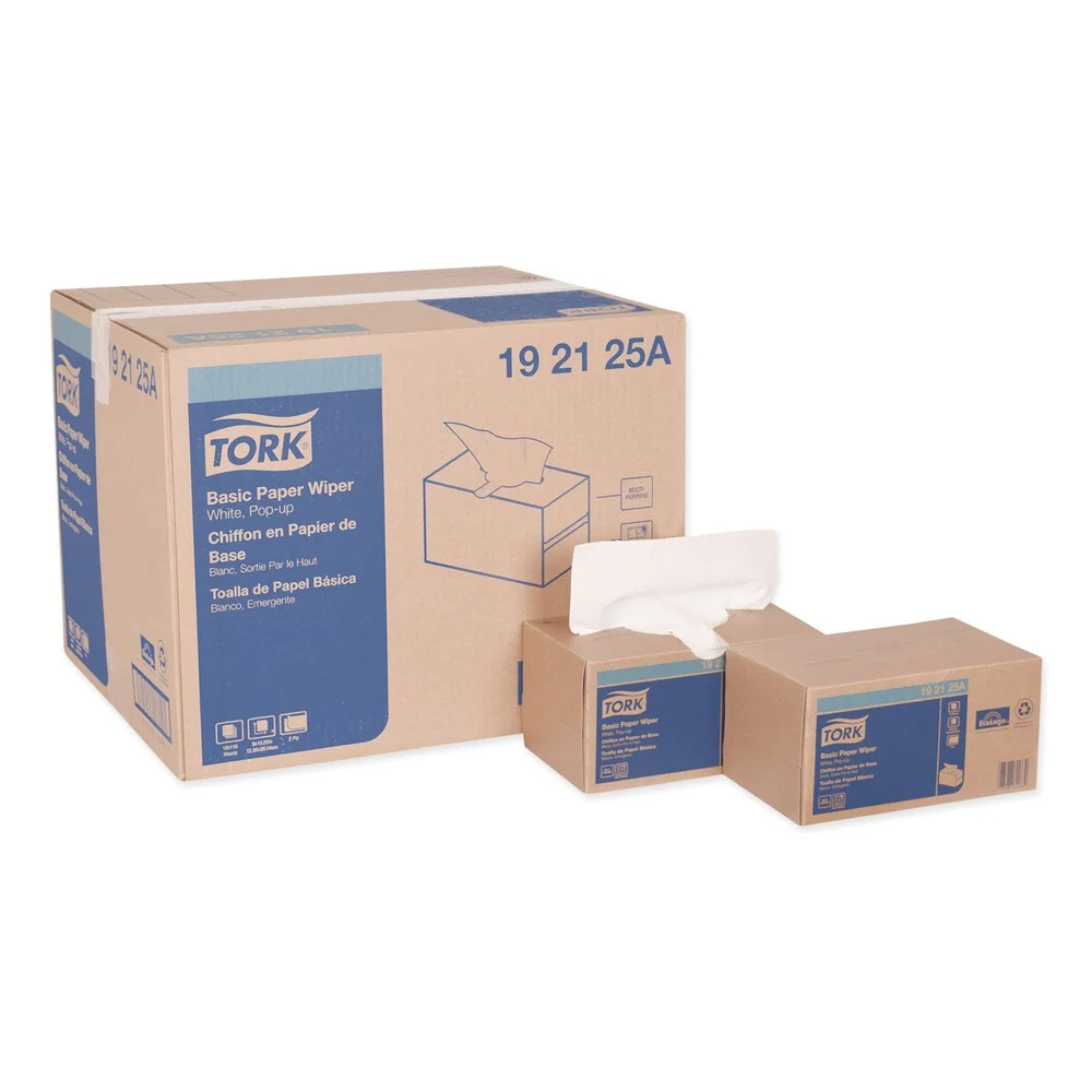 Tork 192125A 9 x 10.25 2-Ply Multipurpose Paper Wiper - White (18/Carton)