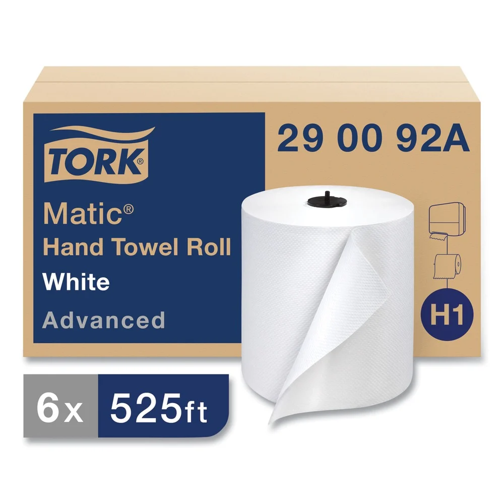 Tork 290092A Advanced Matic 7.7 in. x 525 ft. 2-Ply Hand Towel Roll - White (6/Carton)