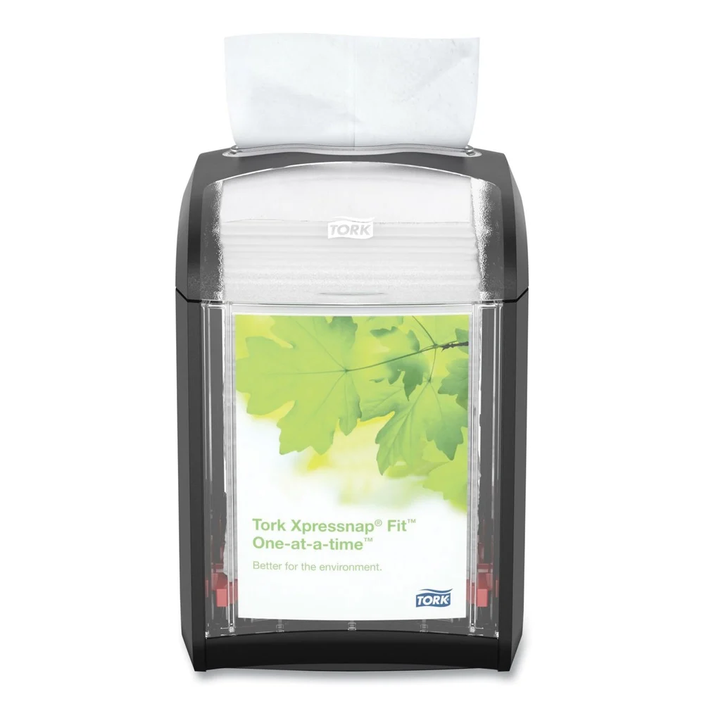 Tork 7232000 4.4 x 5.6 x 6.7 Xpressnap Fit Tabletop Napkin Dispenser - Black