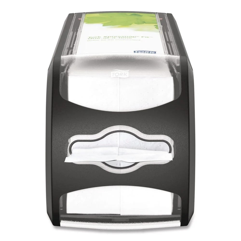 Tork 7432000 Xpressnap Fit 4.8 x 12.8 x 5.6 Countertop Napkin Dispenser - Black