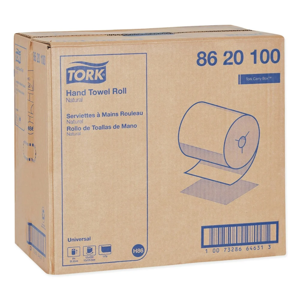 Tork 8 in. x 425 ft. Universal Notched Hand Towel Roll - Natural (12 Rolls/Carton)