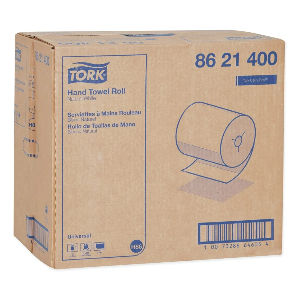 Tork 8 in. x 425 ft. Universal Notched Hand Towel Roll - Natural White (12 Rolls/Carton)