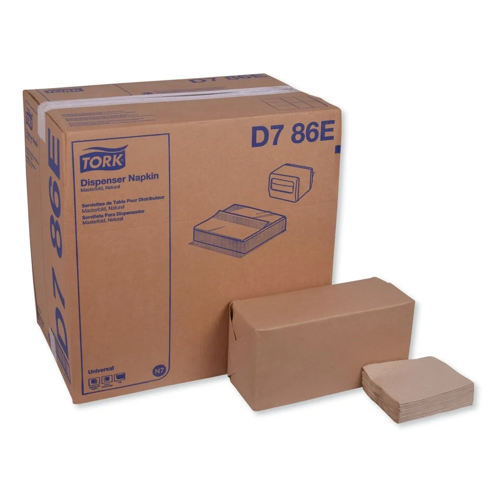 Tork D786E 1 Ply 13 in. x 12 in. Masterfold Dispenser Napkins - Natural (6000/Carton)
