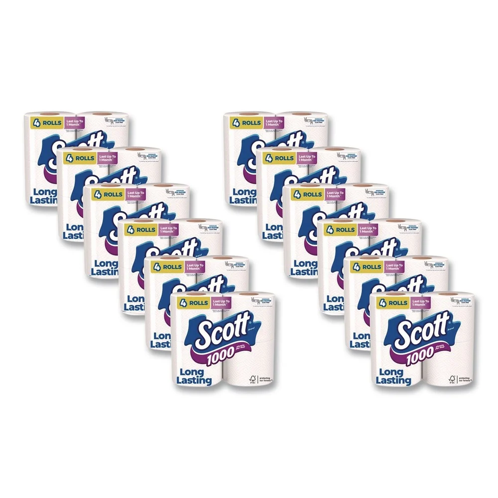 Scott 1-Ply Septic Safe Bathroom Tissue - White (12/Carton)