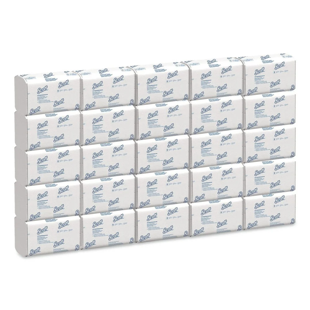 Scott 9.4 in. x 12.4 in. 1-Ply Essential Low Wet Strength Multi-Fold Towels - White (25/Carton)
