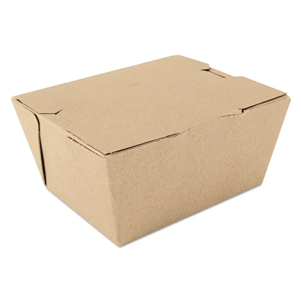 SCT ChampPak 4.38 in. x 3.5 in. x 2.5 in. #1 Carryout Boxes - Kraft (450/Carton)