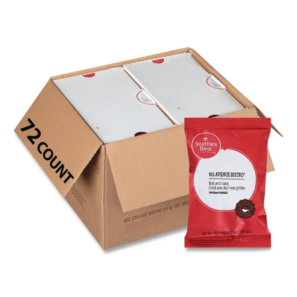 Seattle's Best 12420873 2.1 oz. Packet Premeasured Coffee Packs - 6th Avenue Bistro (72/Carton)