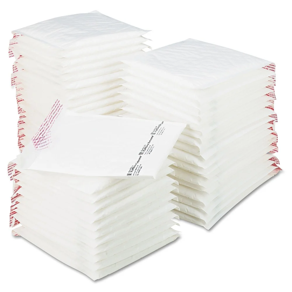 Sealed Air #2 Barrier Bubble Air Cell Cushion Self-Adhesive Closure 8.5 in. x 12 in. Jiffy TuffGard Extreme Self-Seal Mailer - White (50/Carton)