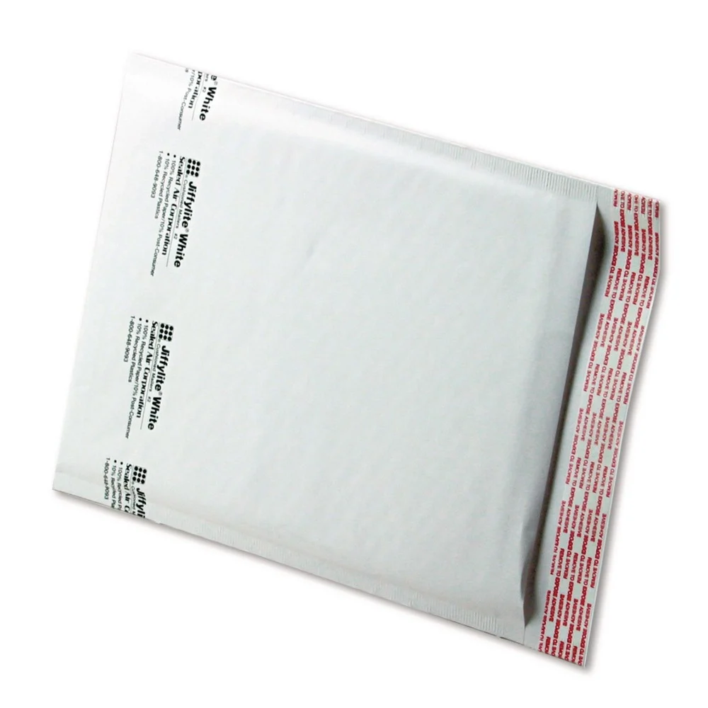 Sealed Air Jiffylite 8.5 in. x 12 in. #2 Barrier Bubble Air Cell Cushion Self-Adhesive Closure Self-Seal Bubble Mailer - White (100/Carton)