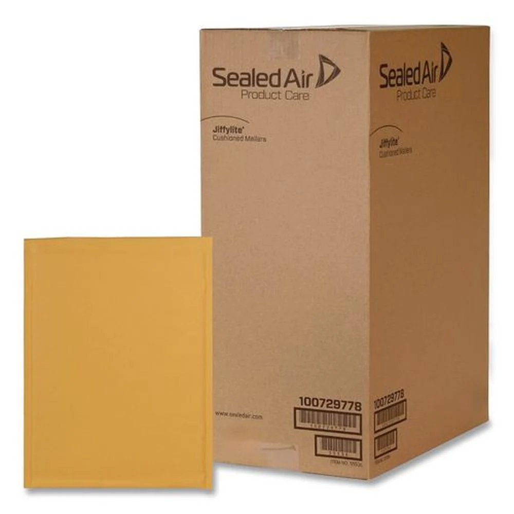 Sealed Air Jiffylite #0 Barrier Bubble Air Cell Cushion Self-Adhesive Closure Self-Seal 6 in. x 10 in. Bubble Mailer - Brown Kraft (200/Carton)