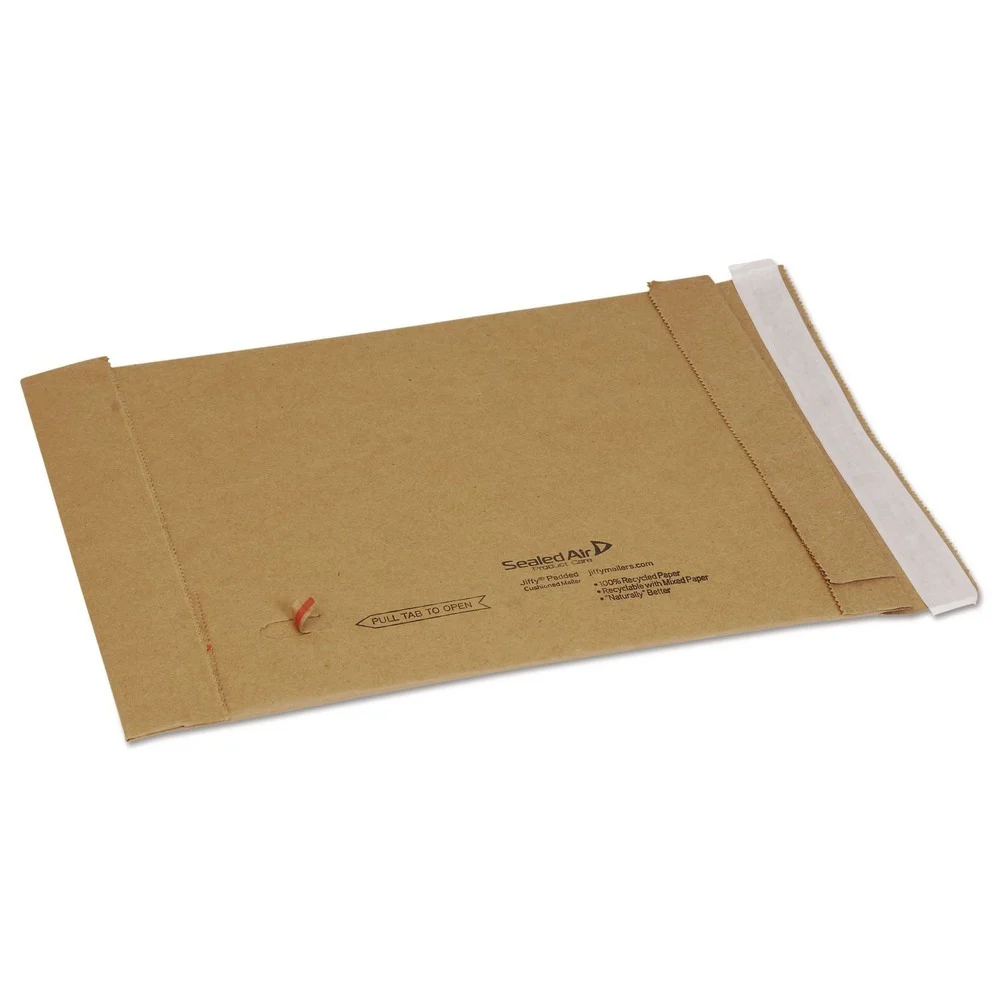 Sealed Air Jiffy #0 Paper Padding Self-Adhesive Closure 6 in. x 10 in. Padded Mailer - Natural Kraft (250/Carton)