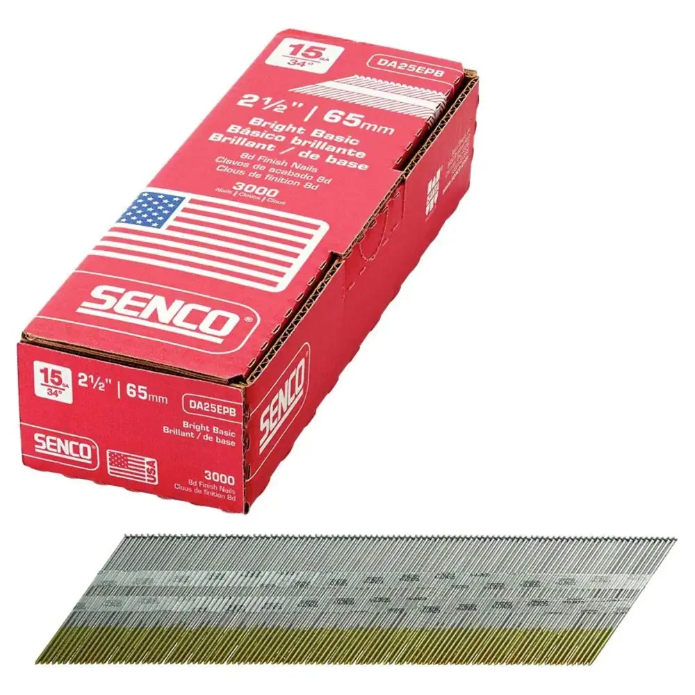 SENCO (3,000/Box) 2-1/2 in. 15-Gauge Angled Finish Nails - Bright Finish