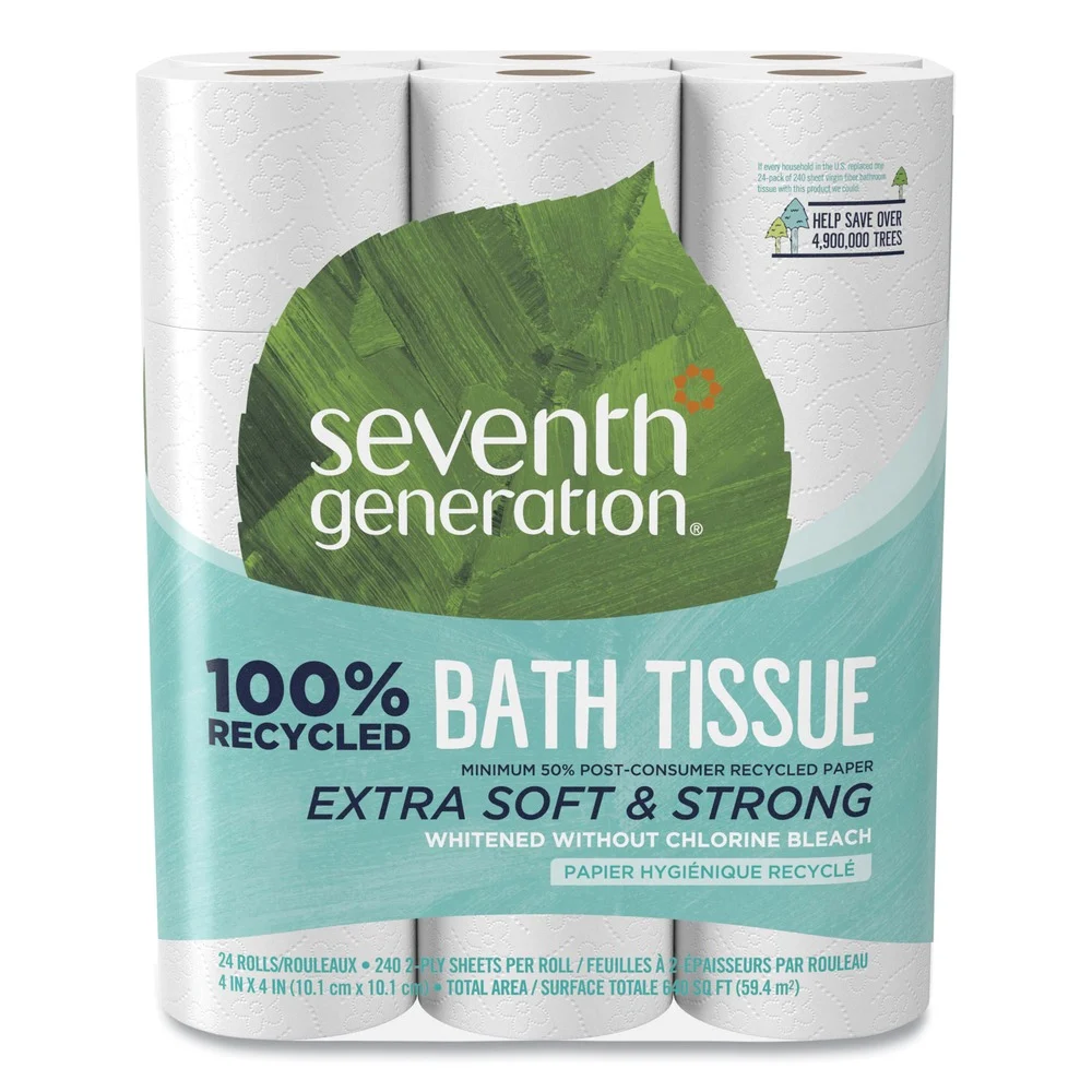 Seventh Generation 2-Ply Septic Safe 100% Recycled Bathroom Tissue - White (24/Pack)