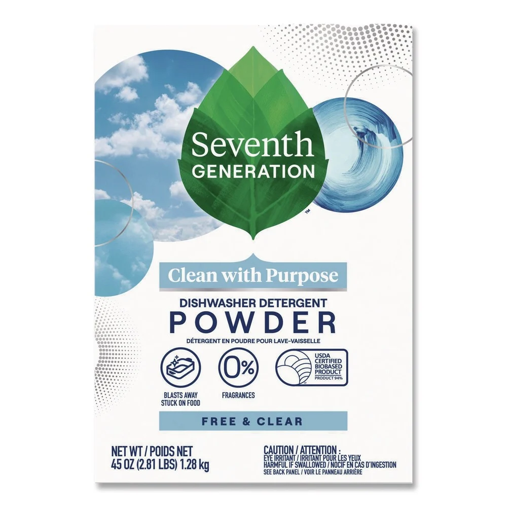Seventh Generation SEV 22150 45 oz Automatic Dishwasher Powder - Free and Clear (12/Carton)