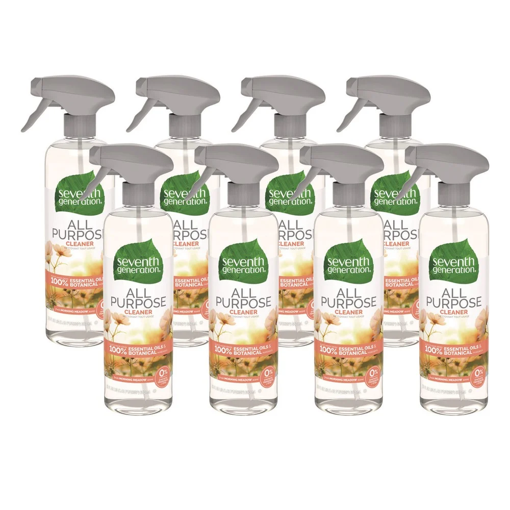 Seventh Generation 44714CT 23 oz. Trigger Spray Bottle Natural All-Purpose Cleaner - Morning Meadow (8/Carton)
