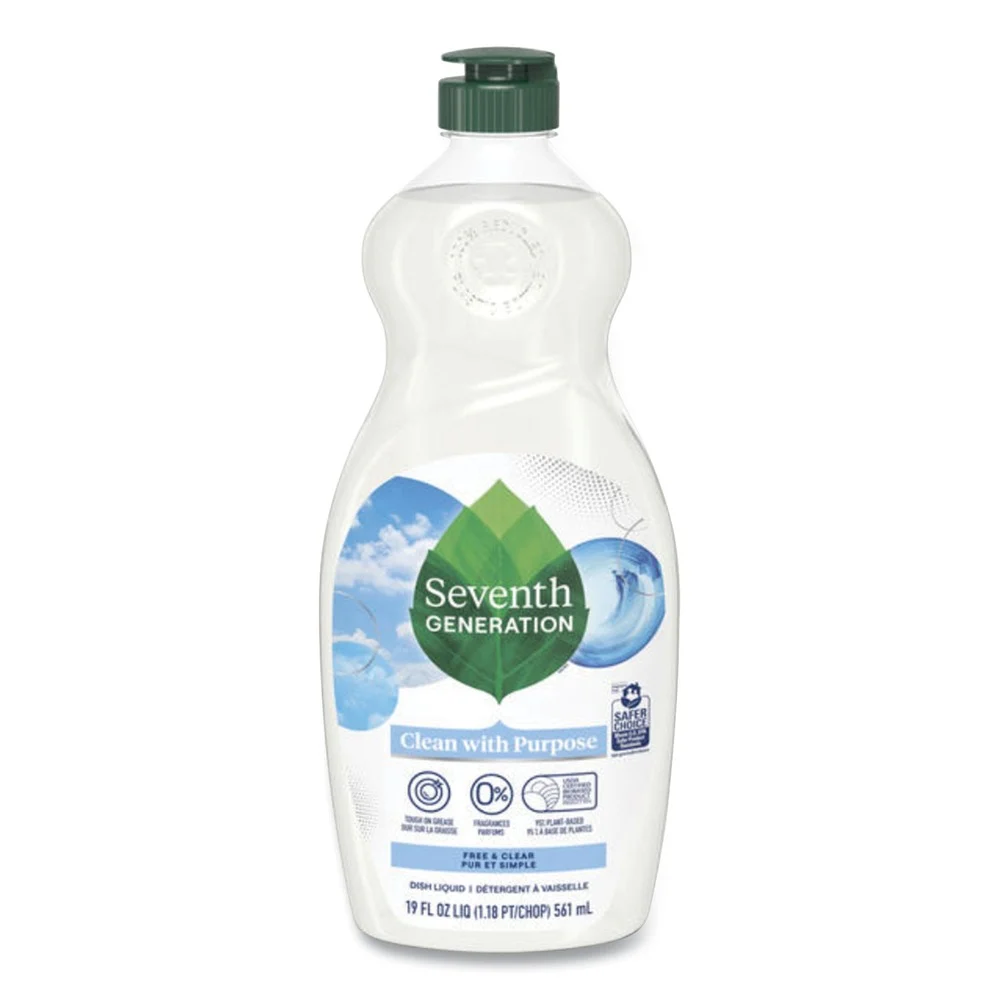 Seventh Generation 44986 19 oz. Bottle Natural Dishwashing Liquid - Free and Clear (6/Carton)