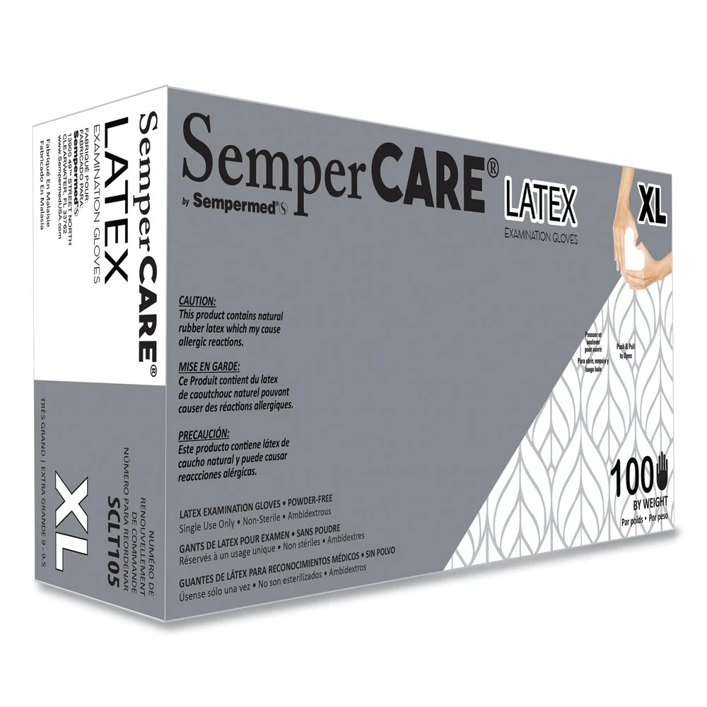 SemperCare Latex Gloves - Cream/X-Large (1000/Carton)